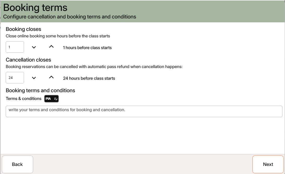 Class configuration assistant - Step 3
